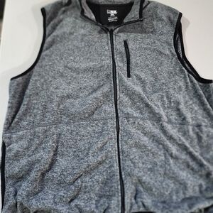 Michael Strahan Gray Sleeveless Zip-Up Vest